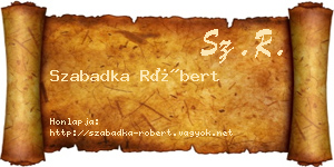 Szabadka Róbert névjegykártya